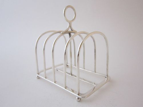 Antique Victorian Sterling Silver Toast Rack - 1887