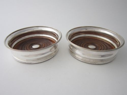 Antique George III Sterling Silver Wine Coasters - 1807