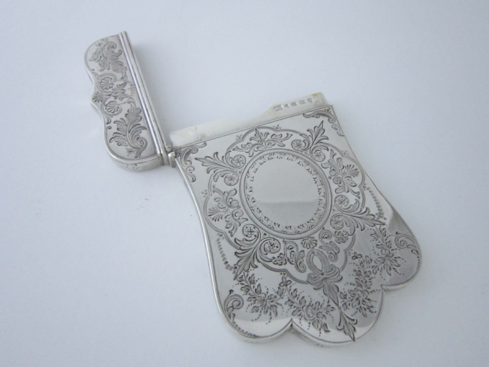 Antique Victorian Sterling silver visiting card case View II