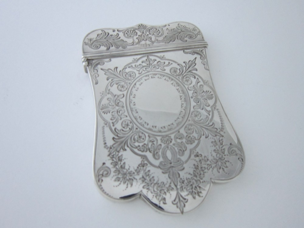 Antique Victorian Sterling silver visiting card case View IV