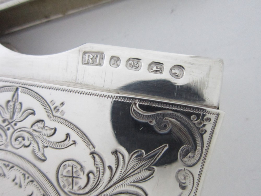 Antique Victorian Sterling silver visiting card case View VI
