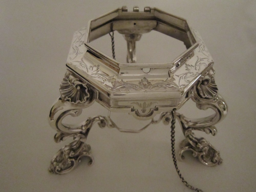 Antique Victorian Silver kettle on stand View VII