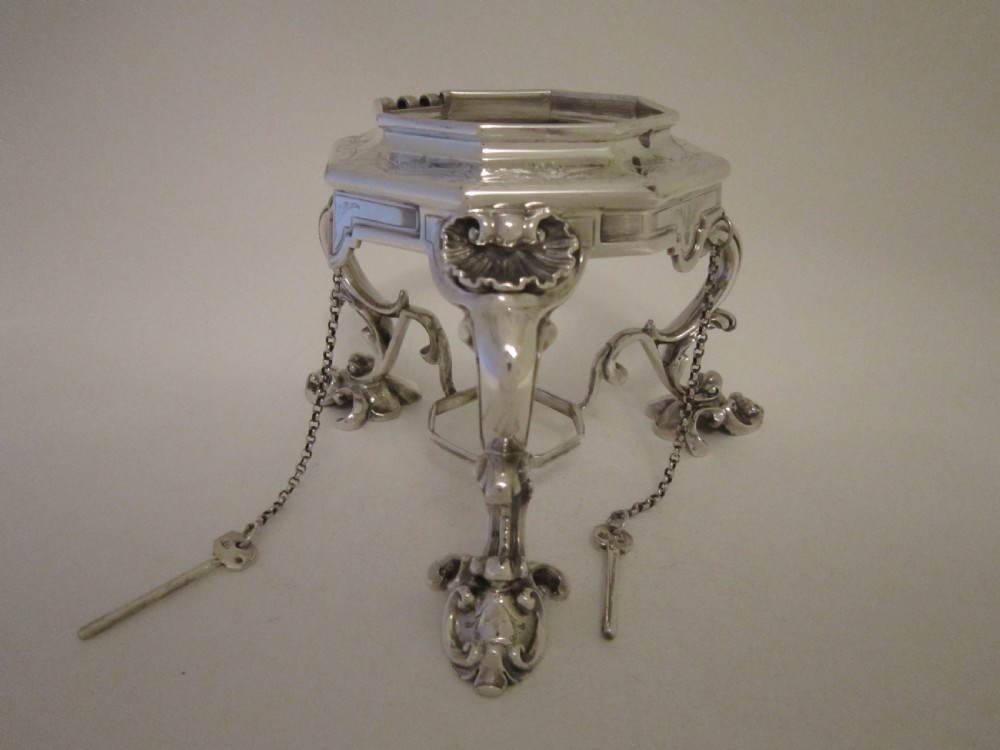 Antique Victorian Silver kettle on stand View IX