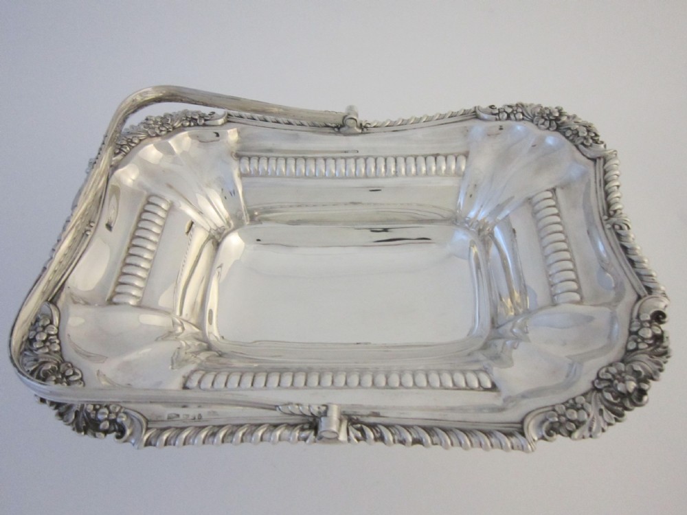 Antique George III Sterling silver basket View II