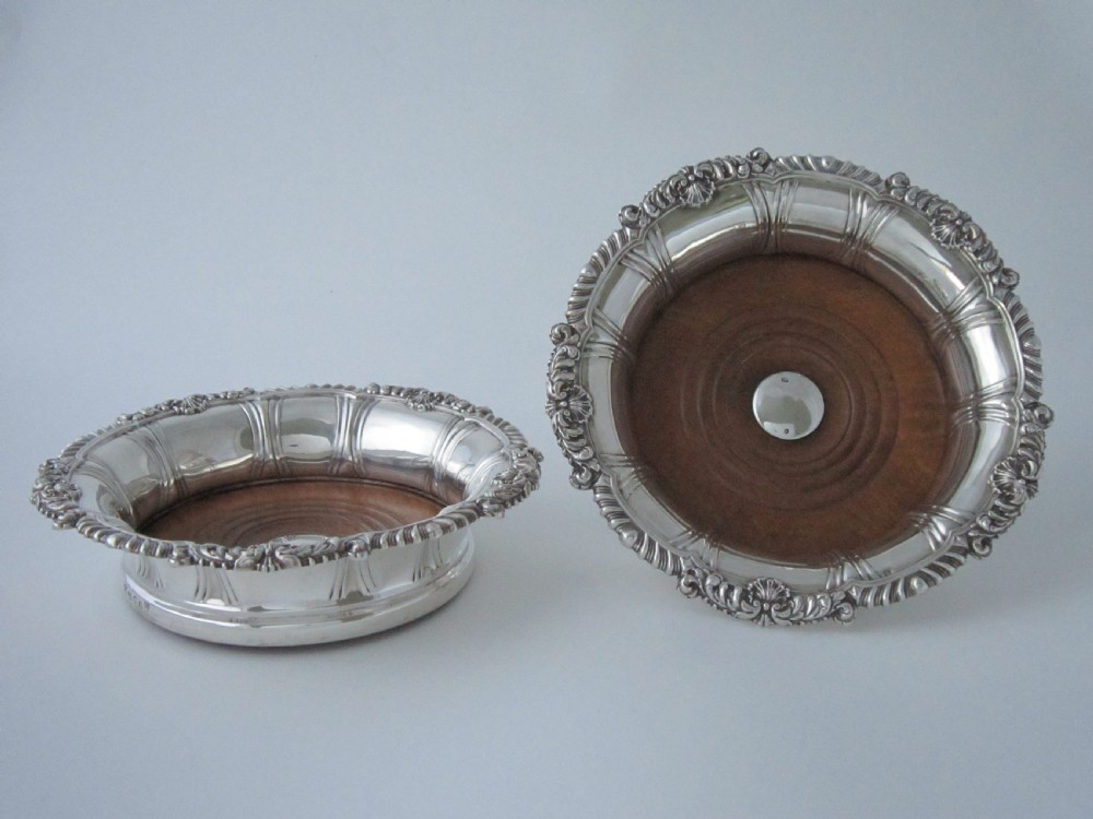 Antique Victorian Sterling silver wine coasters