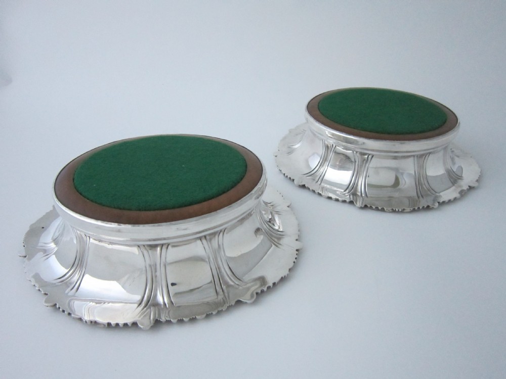 Antique Victorian Sterling silver wine coasters View VII