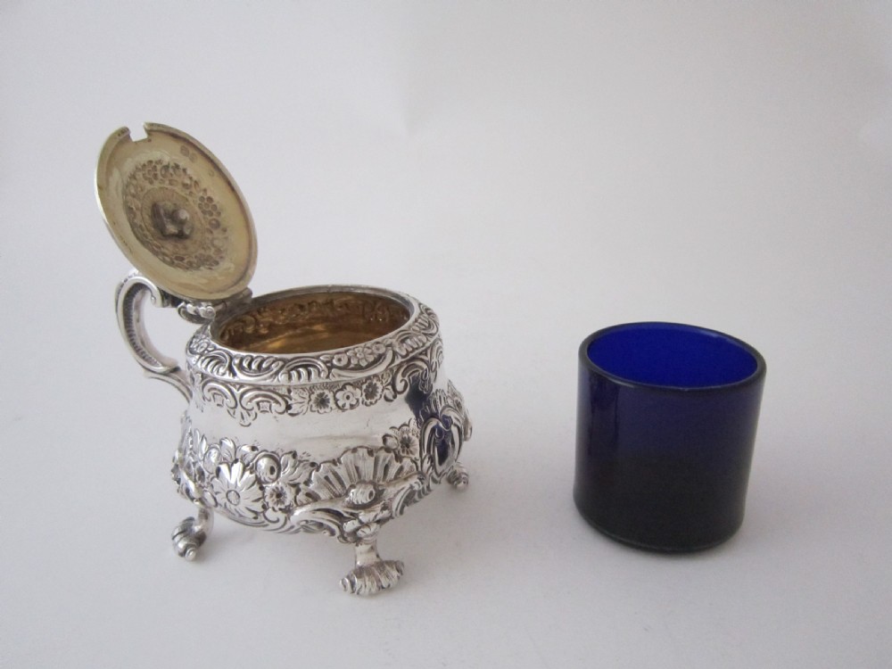 Antique George IV Sterling silver mustard pot  View IV