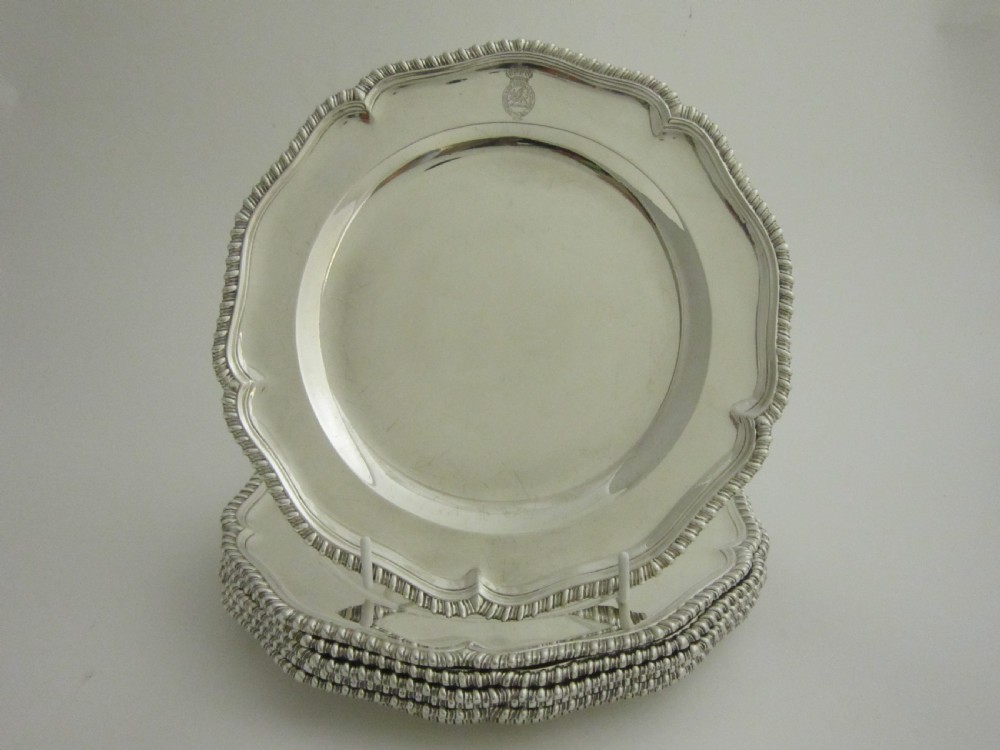 Antique George III Sterling silver dinner plates 