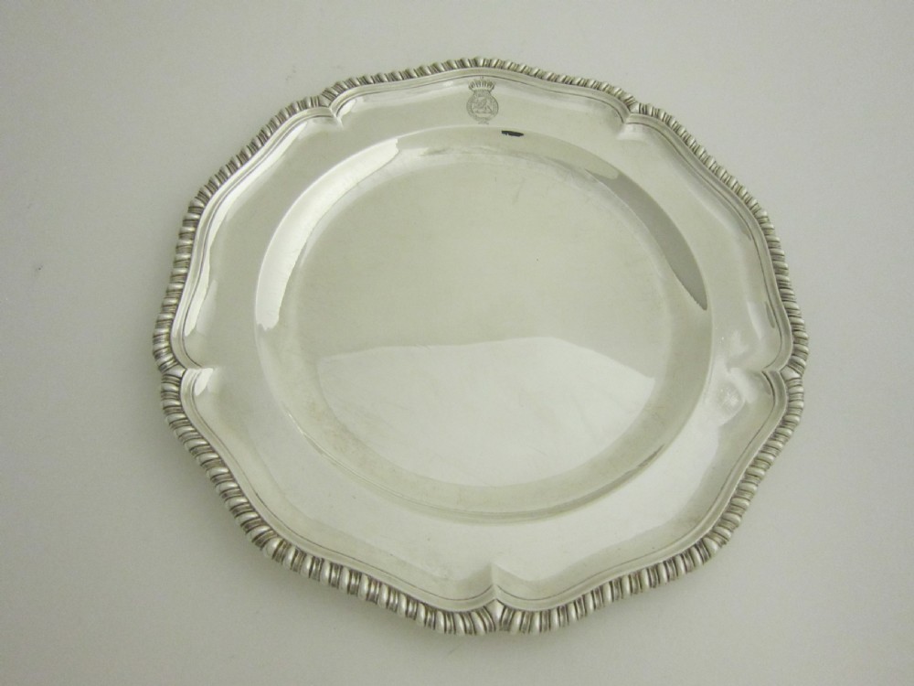 Antique George III Sterling silver dinner plates  View II
