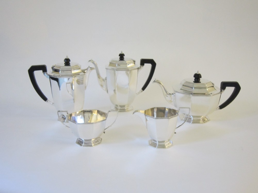 Art Deco George V Sterling silver tea set on tray View II