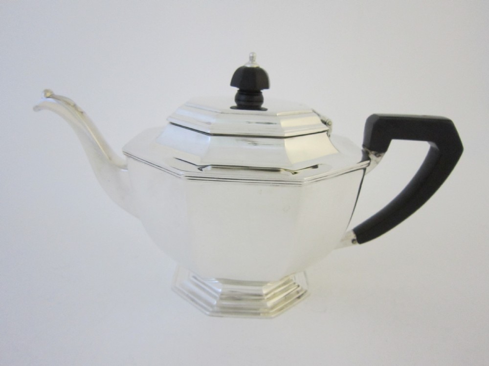 Art Deco George V Sterling silver tea set on tray View VI