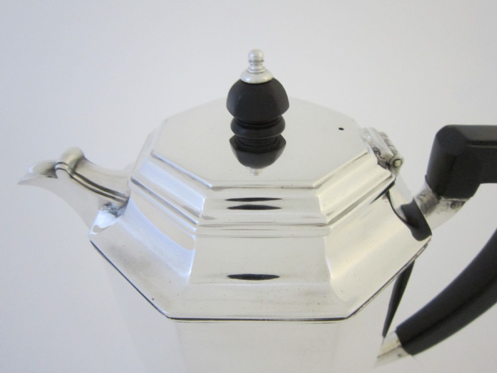 Art Deco George V Sterling silver tea set on tray View VII