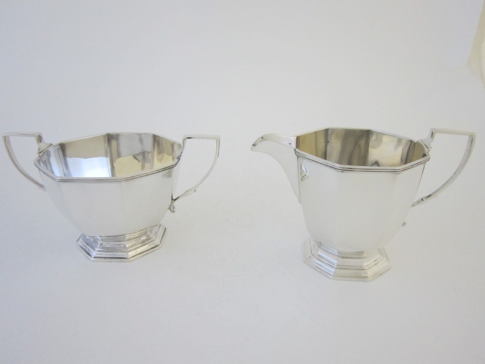 Art Deco George V Sterling silver tea set on tray View X