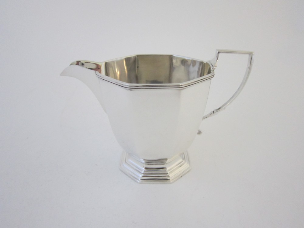 Art Deco George V Sterling silver tea set on tray View XI