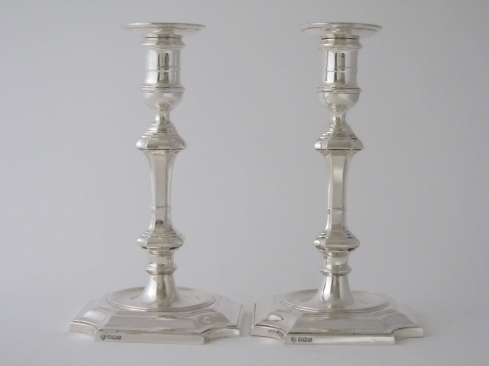 Antique George V Sterling silver candlesticks
