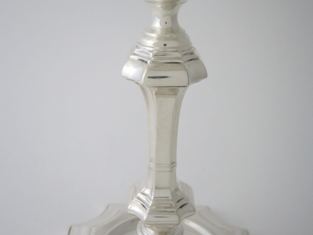 Antique George V Sterling silver candlesticks View IV