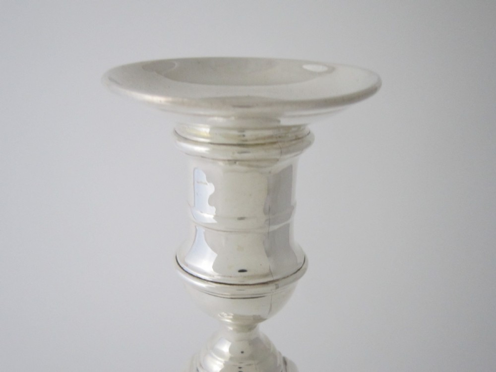 Antique George V Sterling silver candlesticks View V