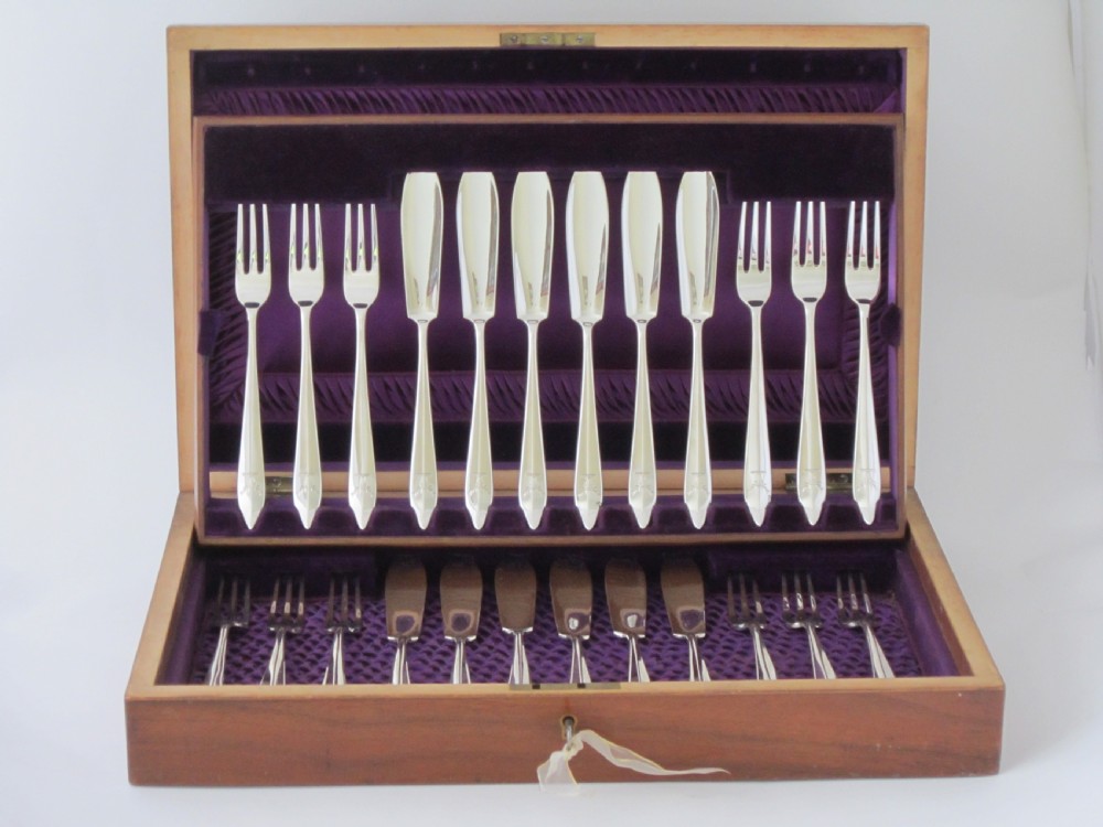 Scottish Antique Sterling silver fish knives and forks