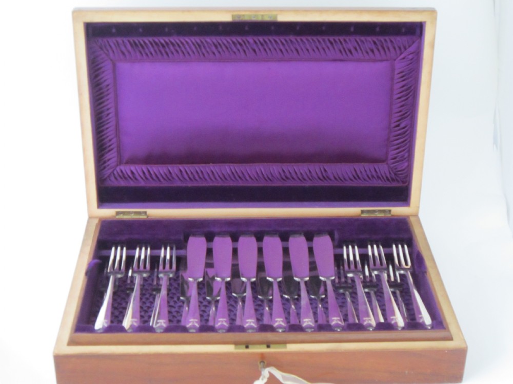 Scottish Antique Sterling silver fish knives and forks View II