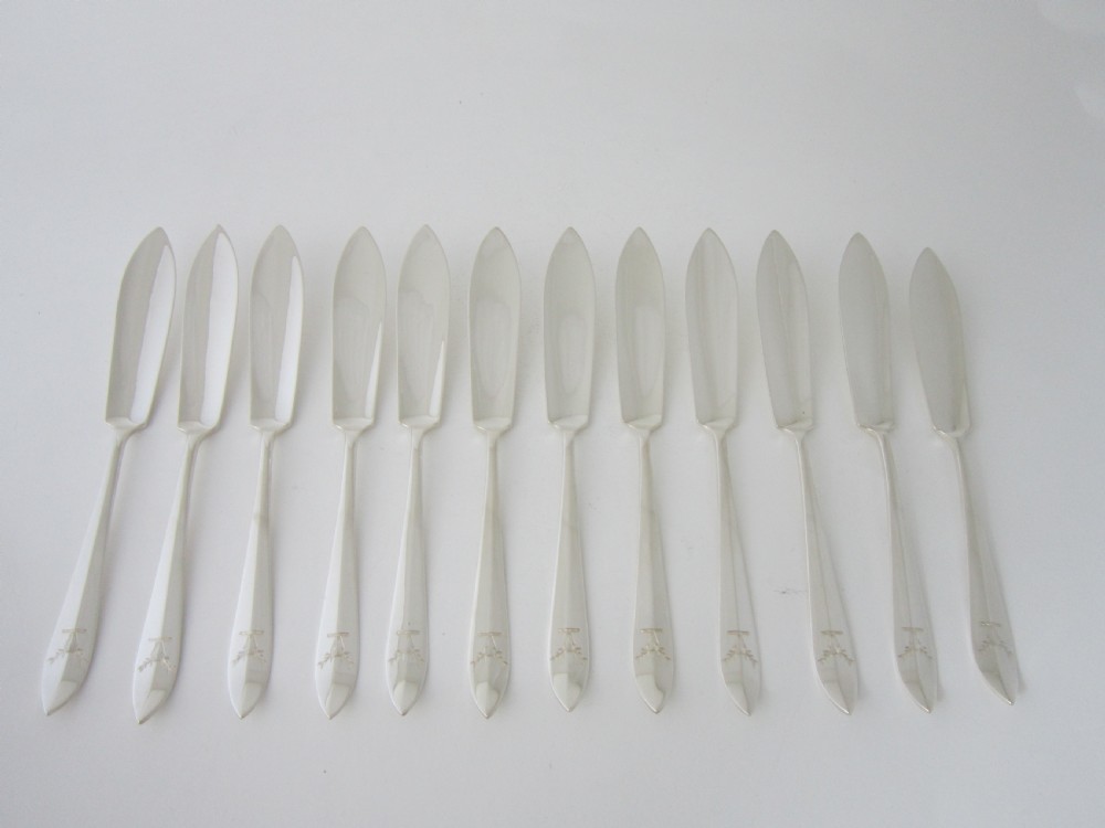 Scottish Antique Sterling silver fish knives and forks View IV