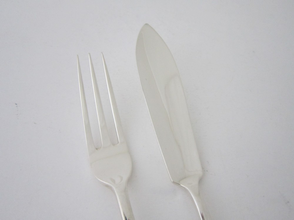 Scottish Antique Sterling silver fish knives and forks View VIII