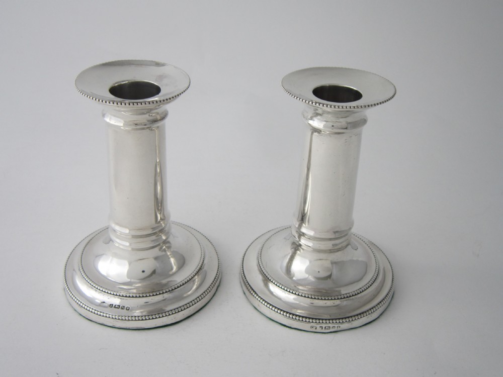 Antique Victorian Sterling silver camdlesticks View II