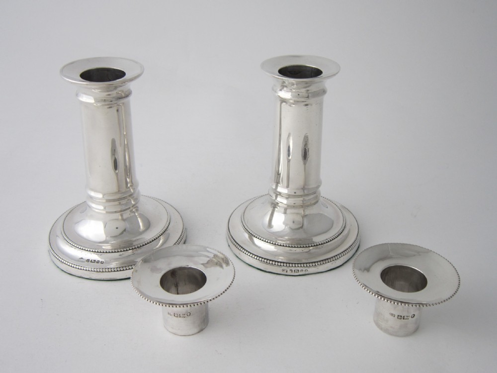 Antique Victorian Sterling silver camdlesticks View III
