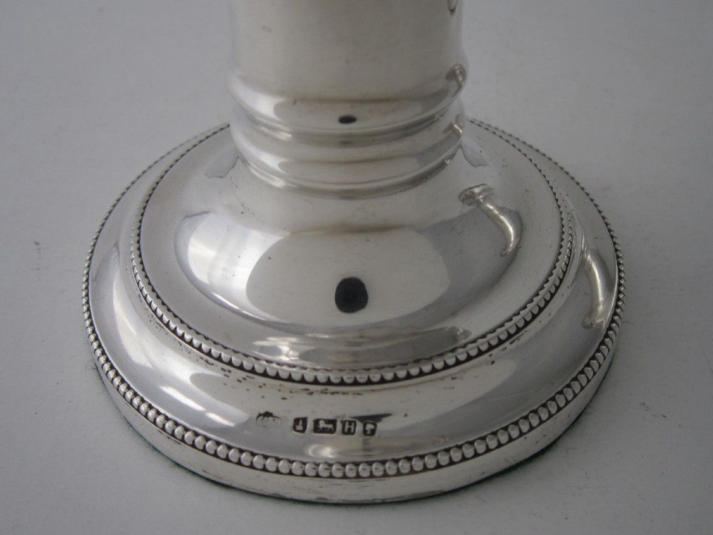 Antique Victorian Sterling silver camdlesticks View IV