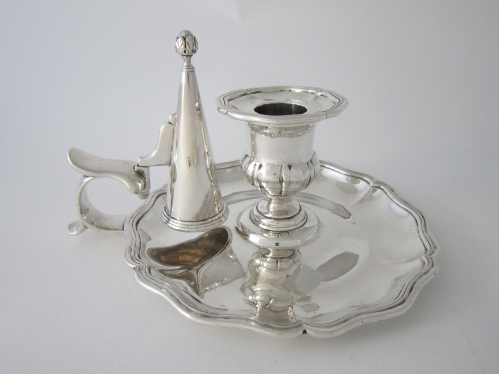 Antique George IV Sterling silver chamberstick by Robert Garrard View II