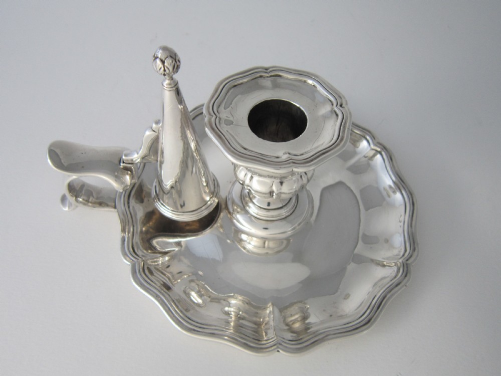 Antique George IV Sterling silver chamberstick by Robert Garrard View IV