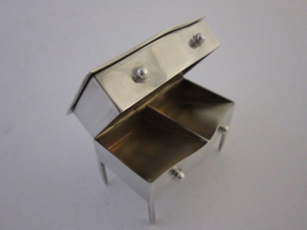 Antique Edwardian Sterling silver stamp box View II