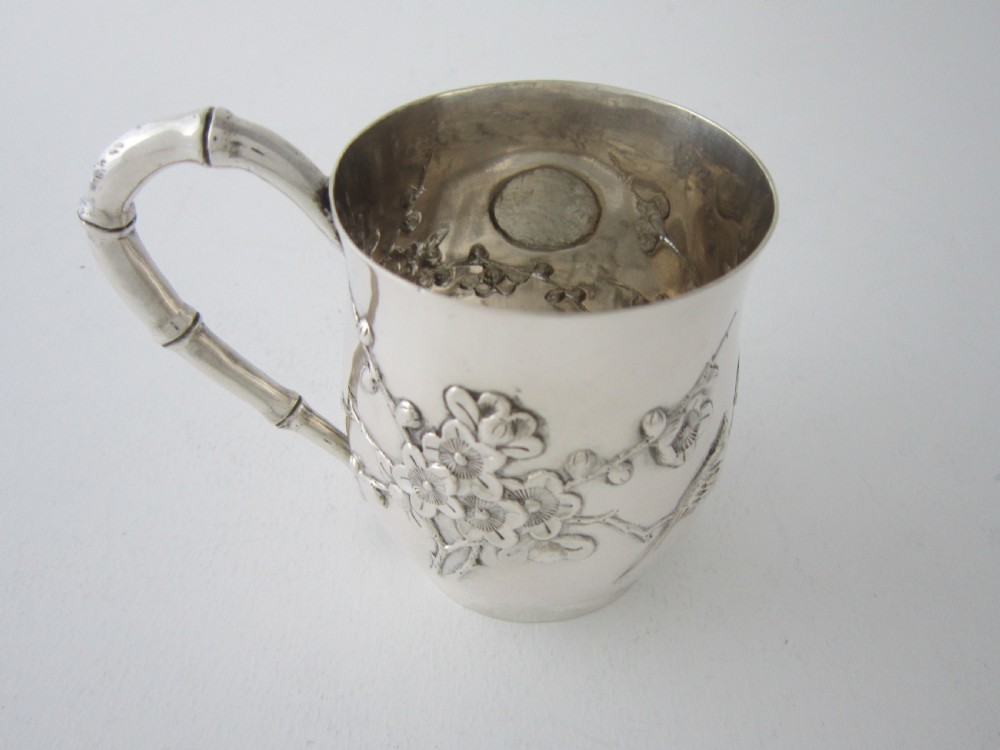 Antique Chinese export silver Christening mug View III