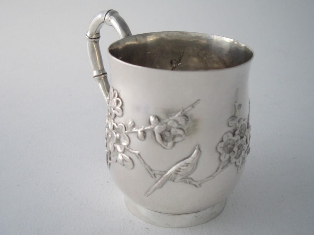 Antique Chinese export silver Christening mug View IV