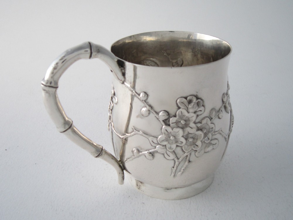 Antique Chinese export silver Christening mug View VI
