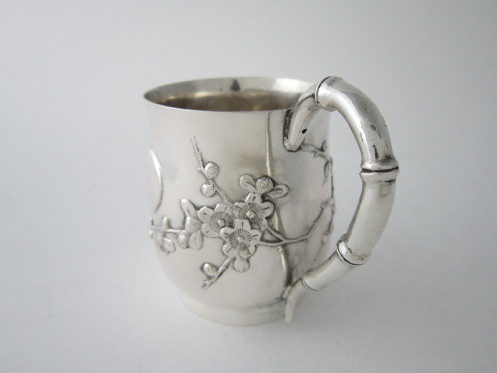Antique Chinese export silver Christening mug View VIII