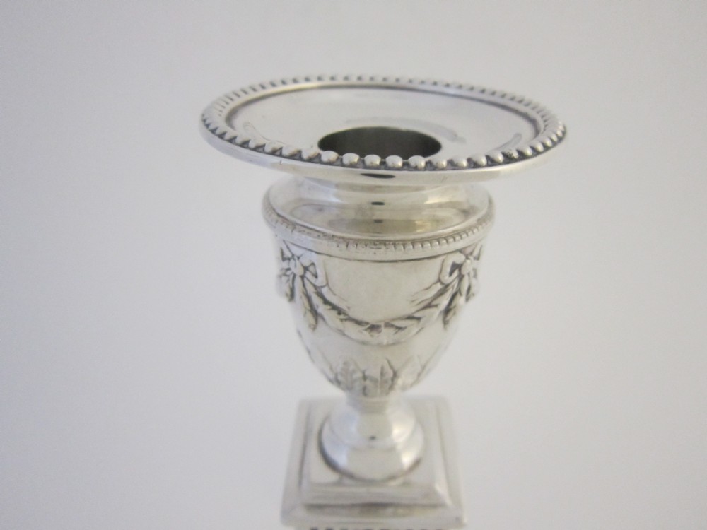 Antique Victorian Sterling Silver Candlesticks View II