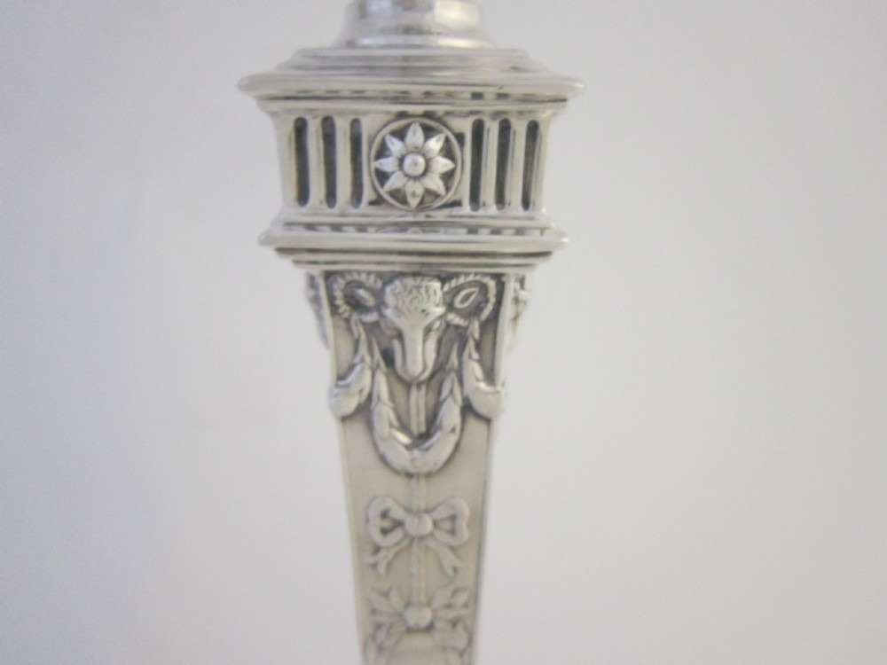 Antique Victorian Sterling Silver Candlesticks View III