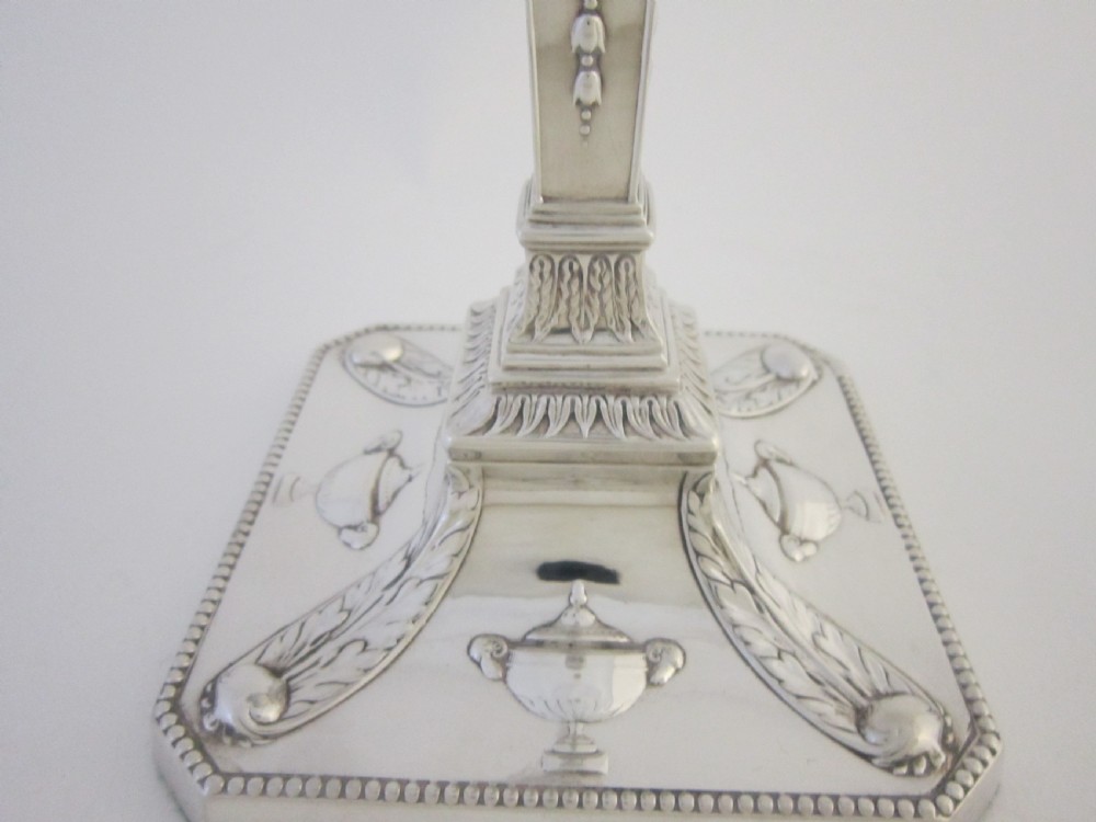 Antique Victorian Sterling Silver Candlesticks View IV