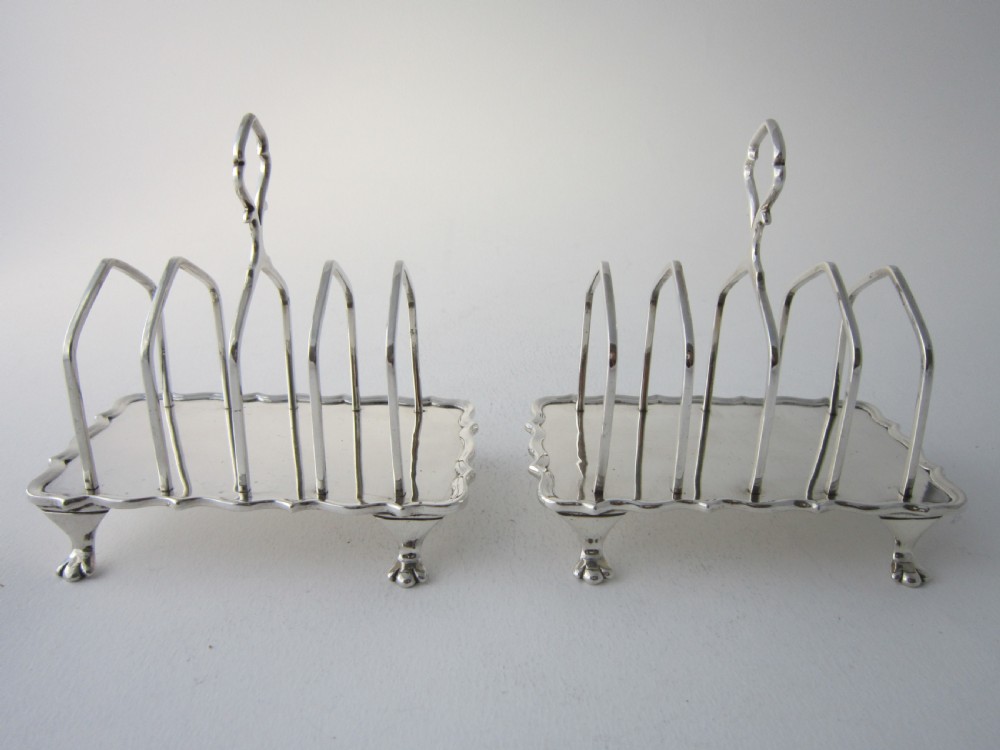Asprey Antique George V Sterling Silver Toast Racks