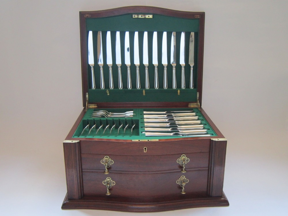 Antique Victorian Sterling silver canteen of cutlery