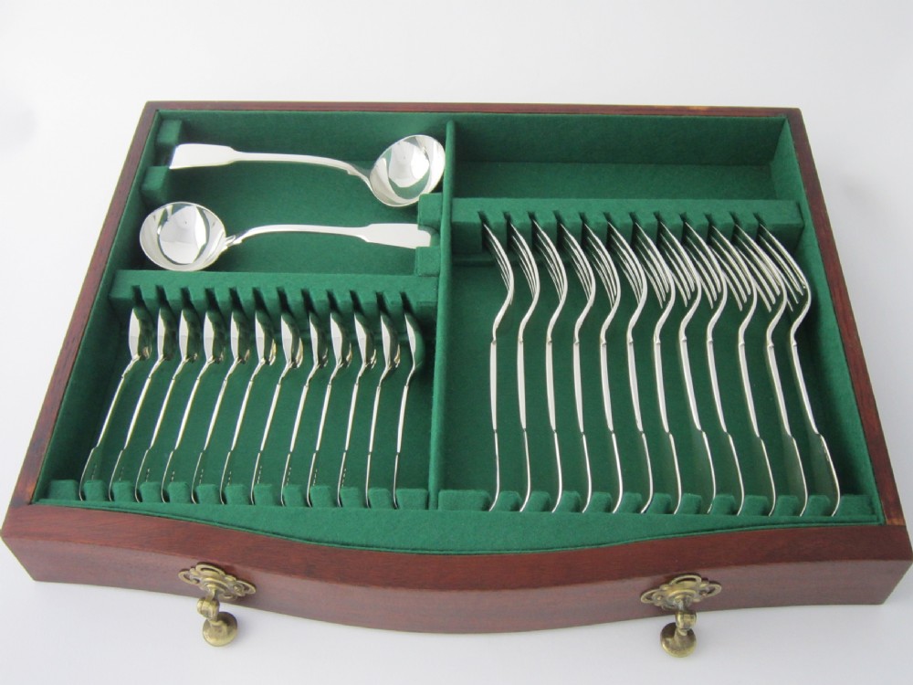 Antique Victorian Sterling silver canteen of cutlery View XIII