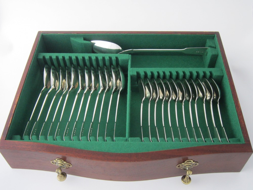 Antique Victorian Sterling silver canteen of cutlery View XIV