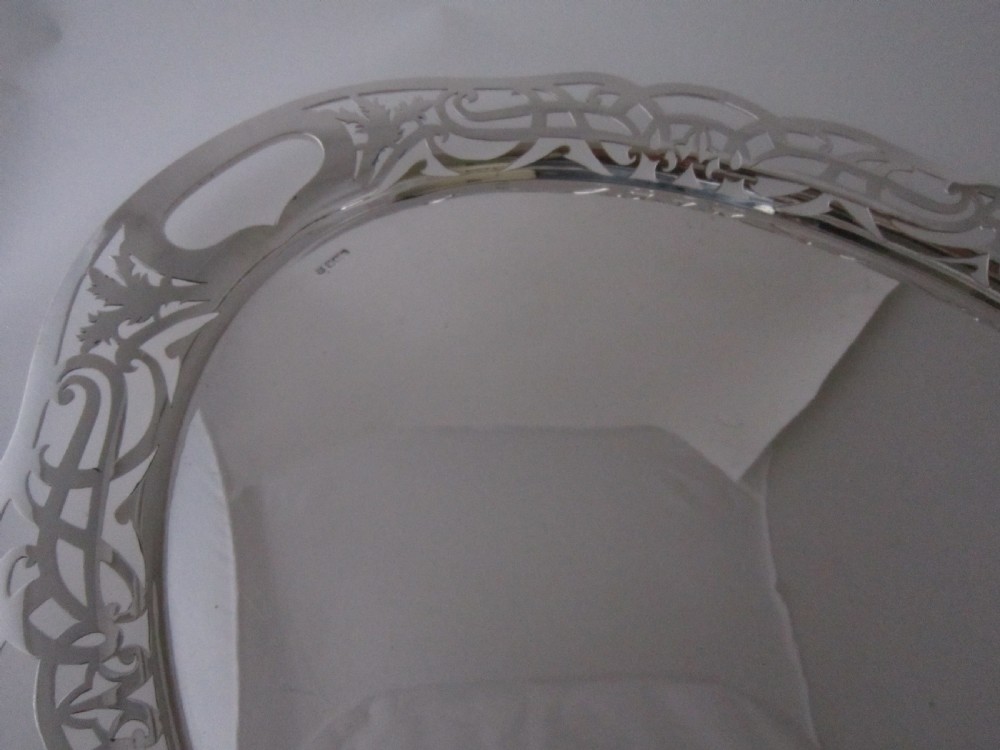 Antique George V Sterling silver 5 piece tea set on tray View IV