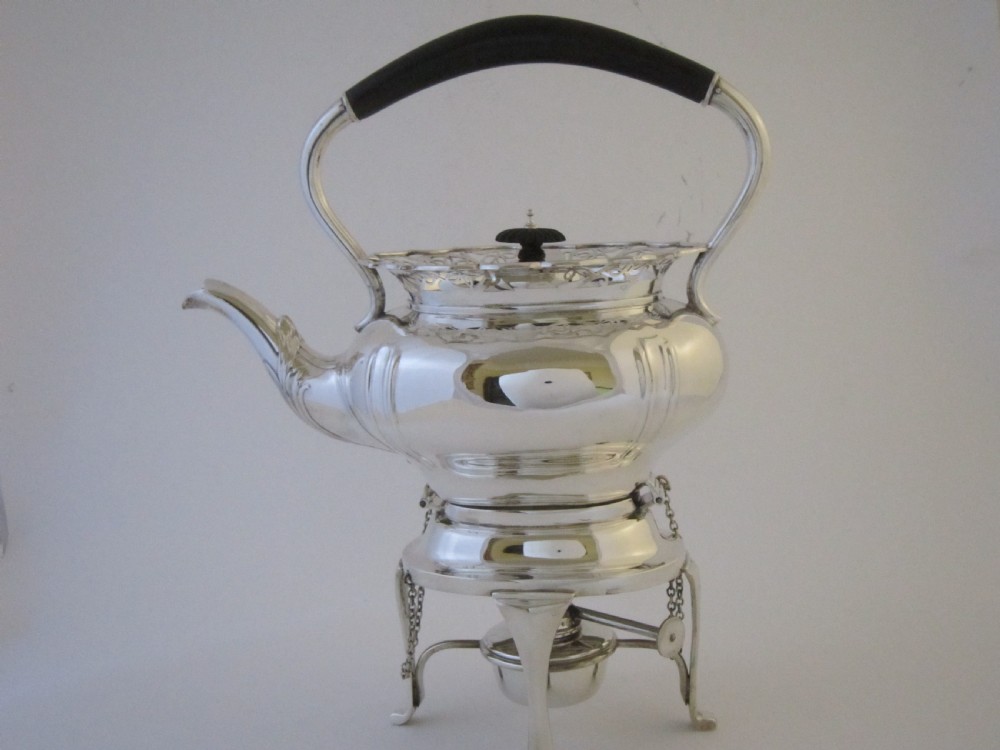 Antique George V Sterling silver 5 piece tea set on tray View V