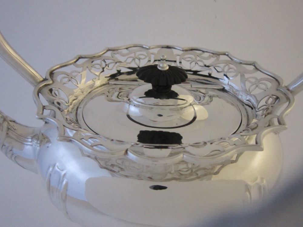 Antique George V Sterling silver 5 piece tea set on tray View VI
