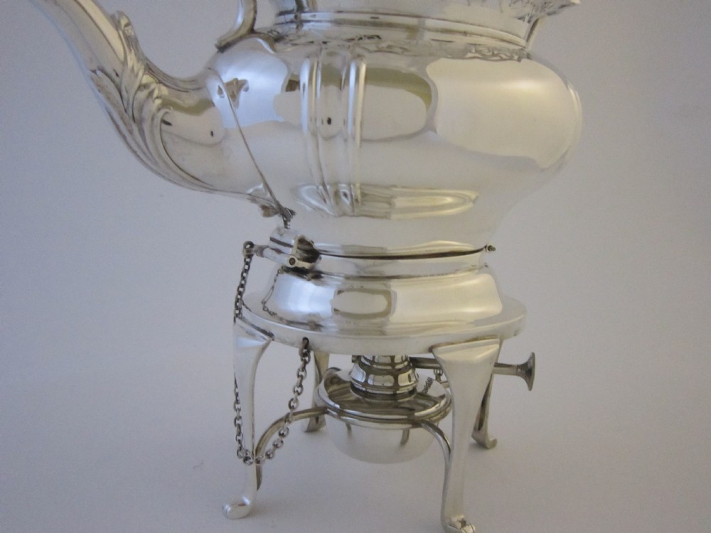 Antique George V Sterling silver 5 piece tea set on tray View VII