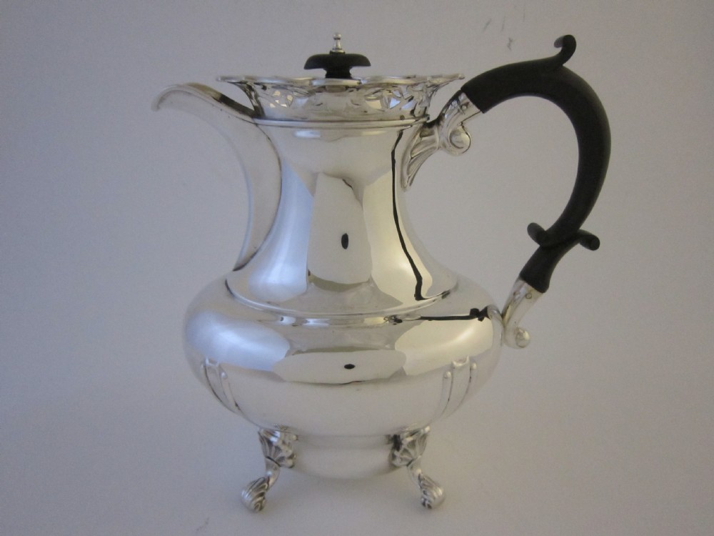 Antique George V Sterling silver 5 piece tea set on tray View X