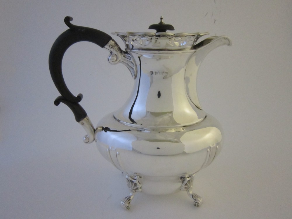 Antique George V Sterling silver 5 piece tea set on tray View XIII
