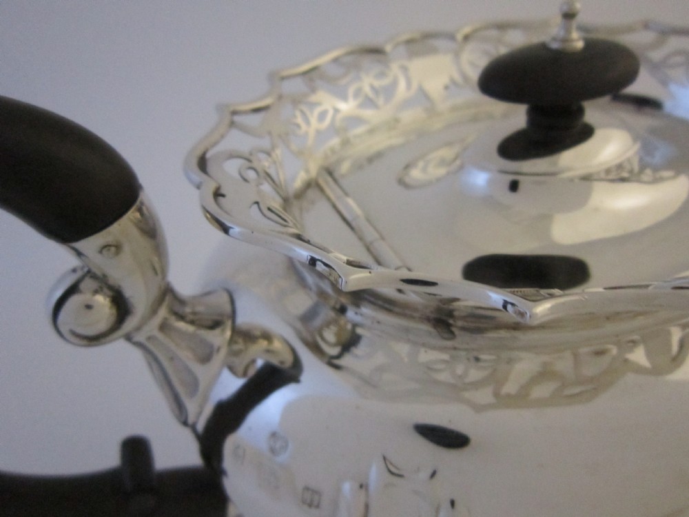 Antique George V Sterling silver 5 piece tea set on tray View XVI