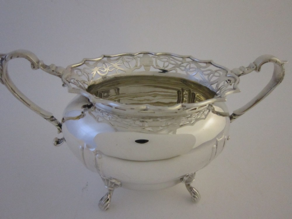 Antique George V Sterling silver 5 piece tea set on tray View XVIII